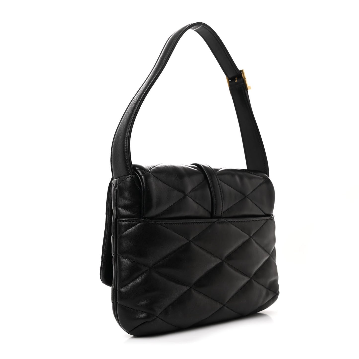 Lambskin Quilted Le 57 Diamond Shoulder Bag Black