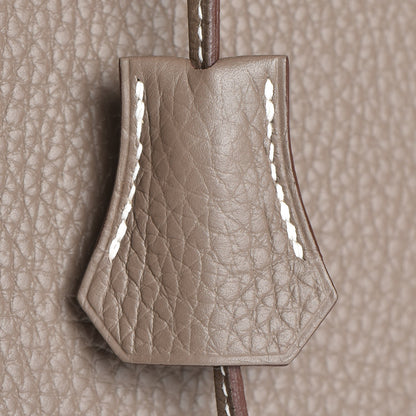Hermes Taurillon Clemence Birkin 35 Etoupe 20 of 29