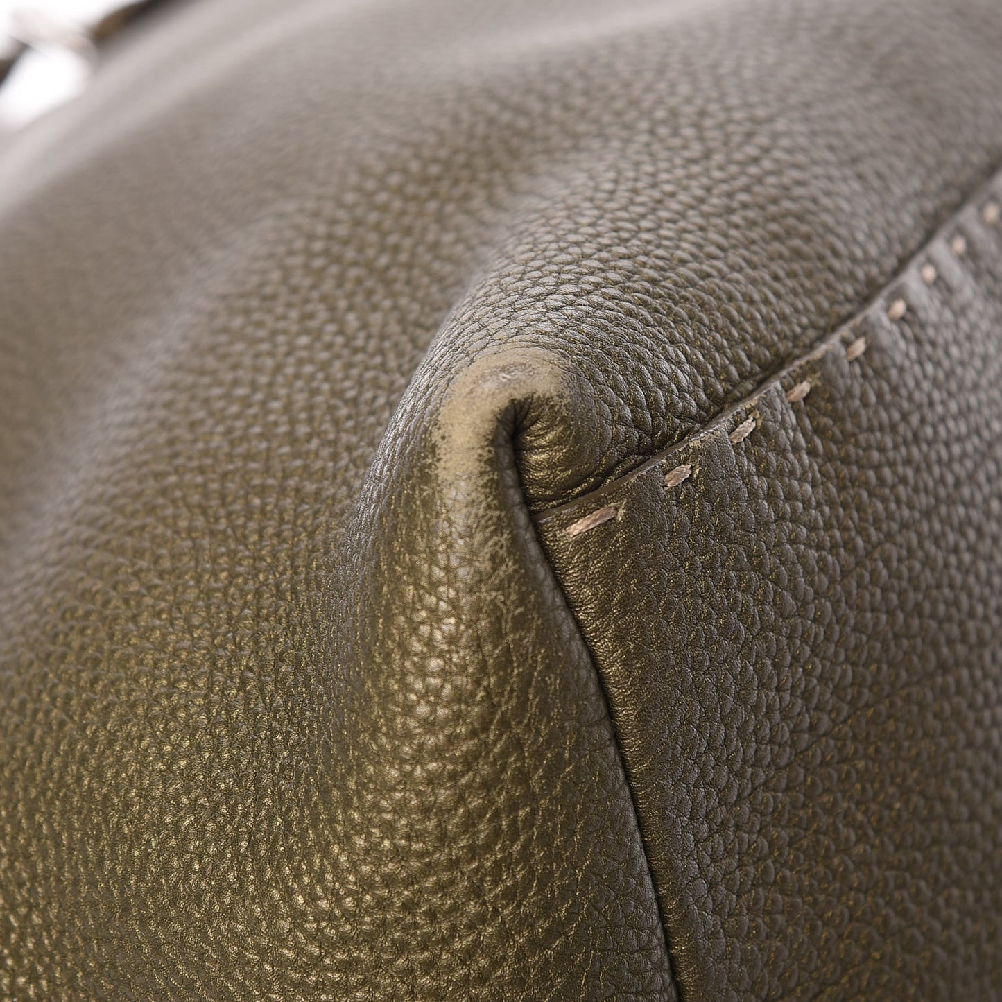 Calfskin Romano Selleria Large Villa Borghese Tote Green