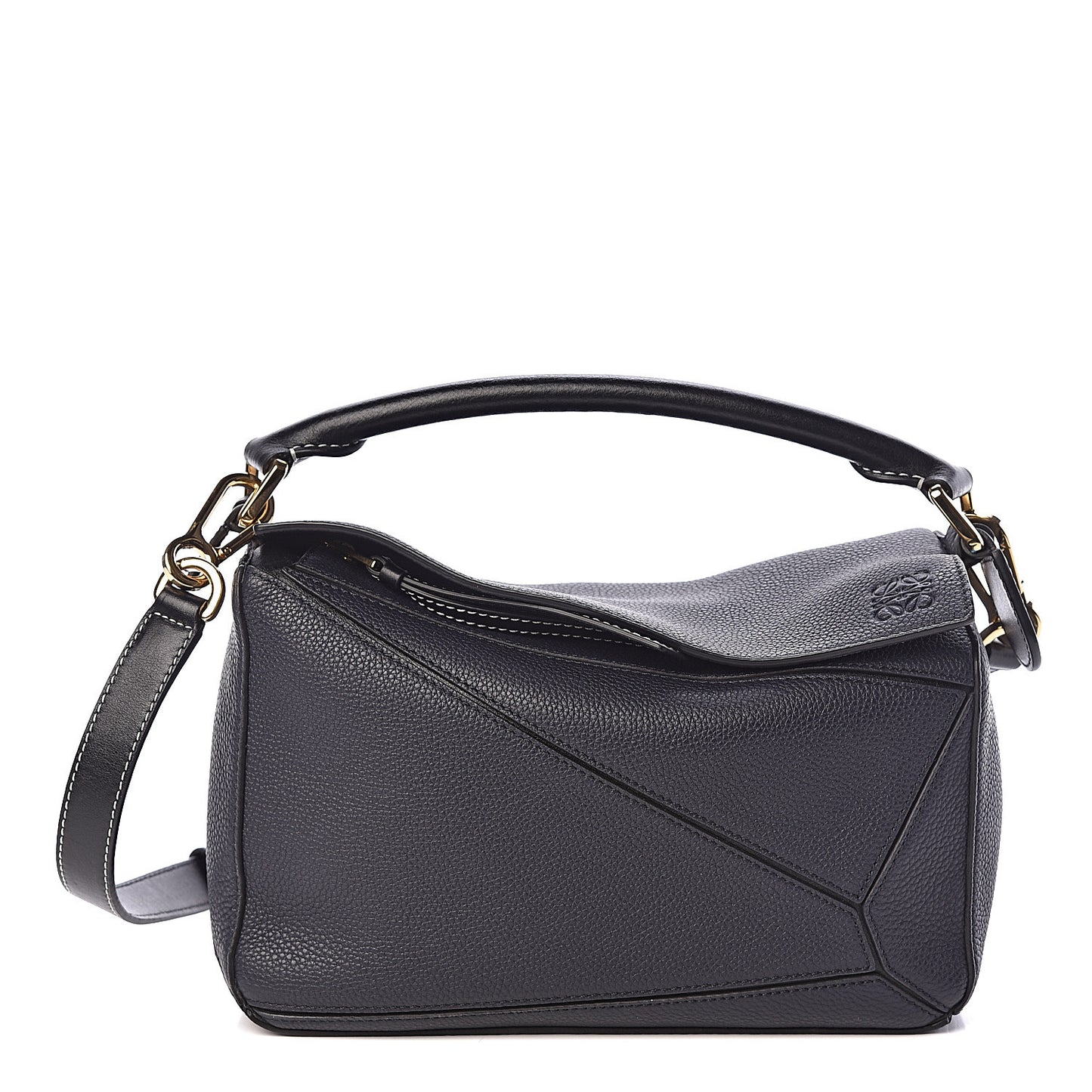 Calfskin Small Puzzle Bag Midnight Blue Black