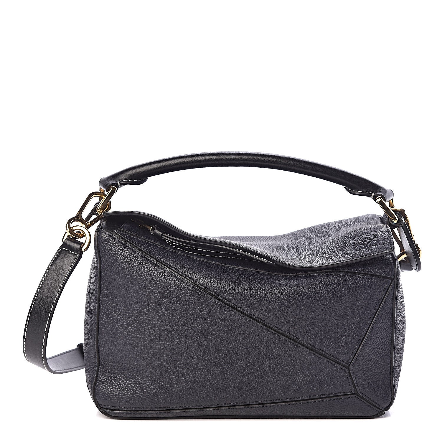 Loewe Calfskin Small Puzzle Bag Midnight Blue Black 1 of 9