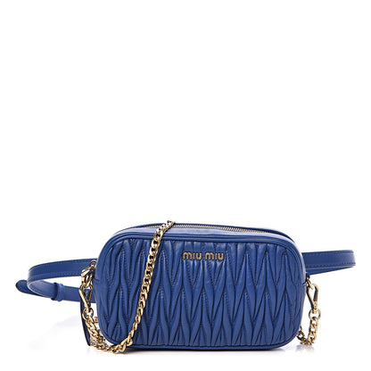 Miu Miu Nappa Matelasse Marsupio Belt Bag Azurro 1 of 10