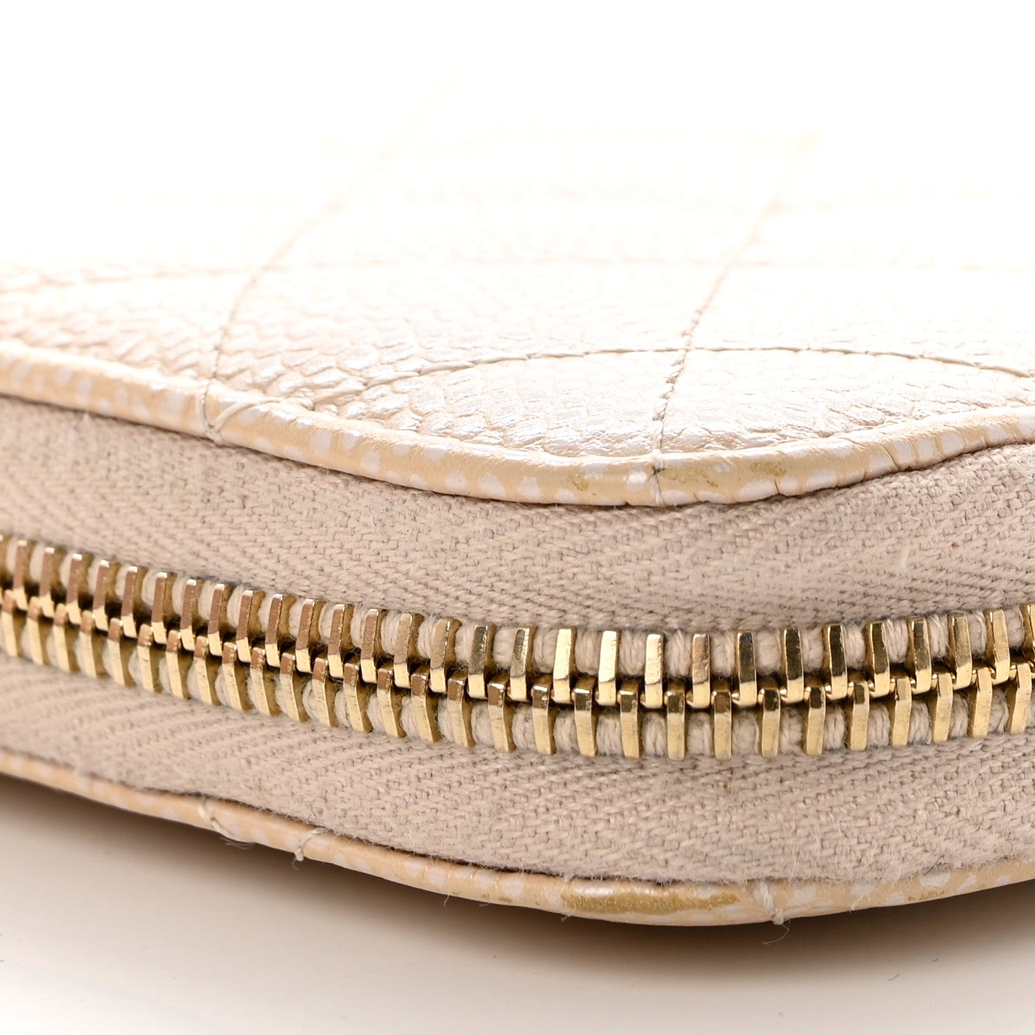 Chanel Iridescent Caviar Quilted Large Gusset Zip Around Wallet Beige 13 of 13