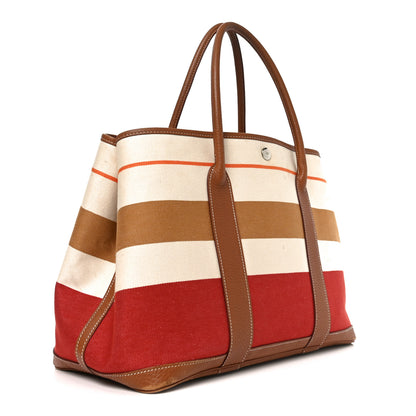 Hermes Toile Striped Negonda Garden Party 36 MM Multicolor Gold 3 of 13