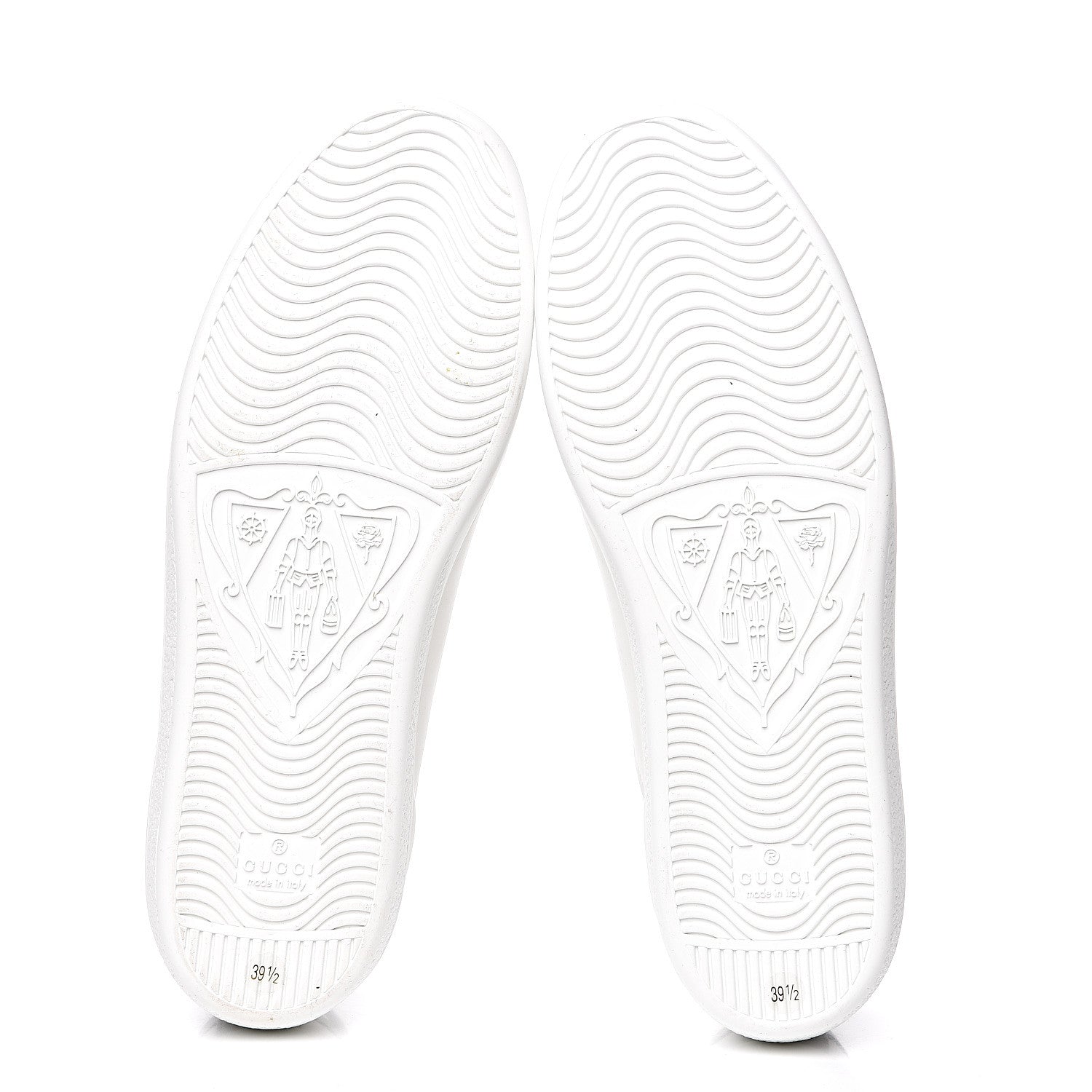 Gucci Calfskin Interlocking G Perforated Womens Ace Sneakers 39.5 White Grey Sky 5 of 11