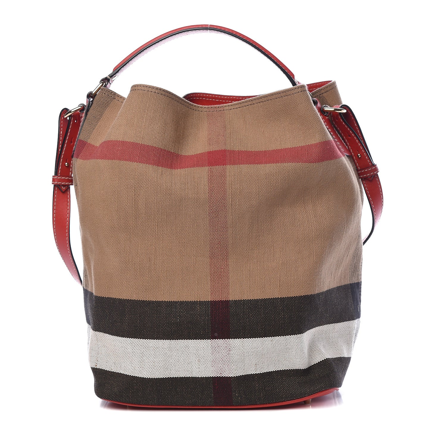 Canvas Mega Check Medium Ashby Hobo Cadmium Red