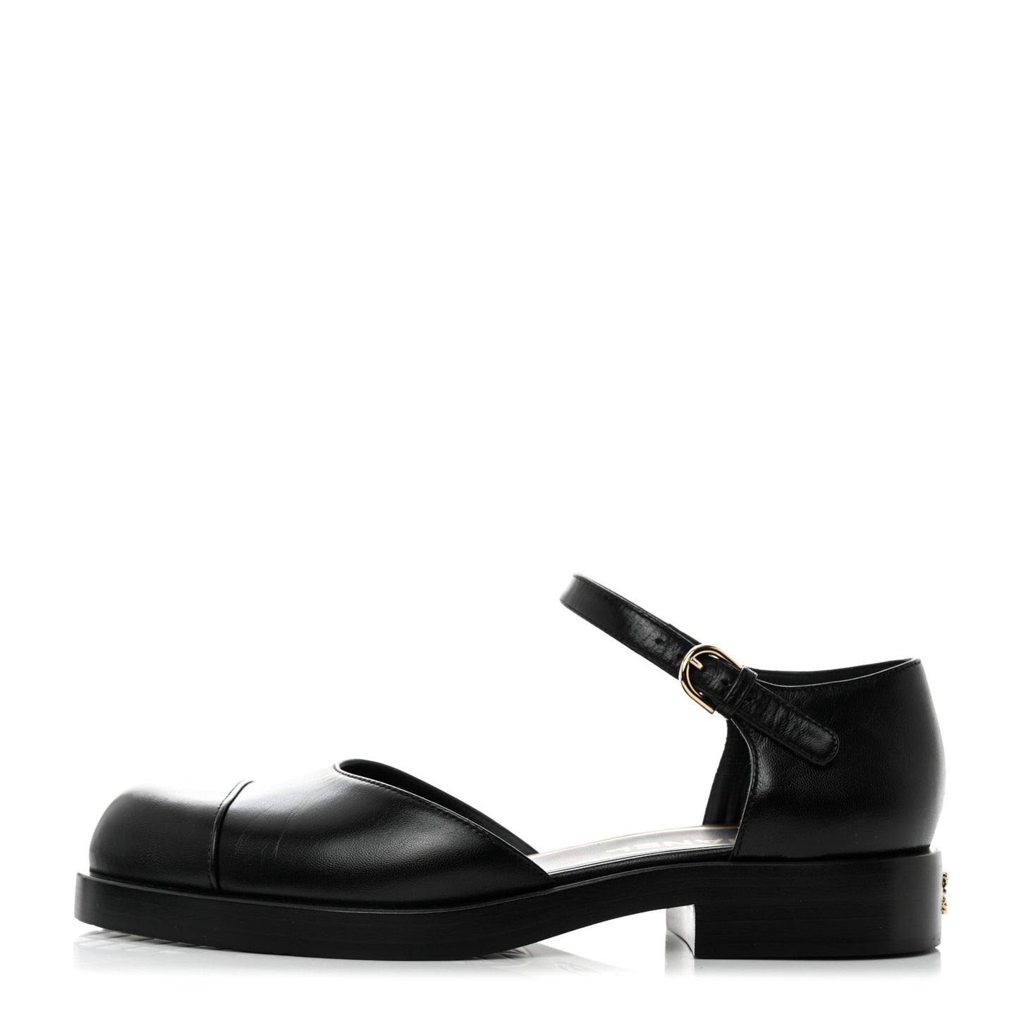 Shiny Goatskin Mary Jane Flats 38.5 Black