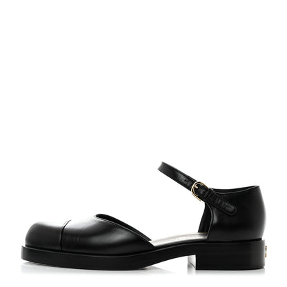 Chanel Shiny Goatskin Mary Jane Flats 38.5 Black 1 of 9