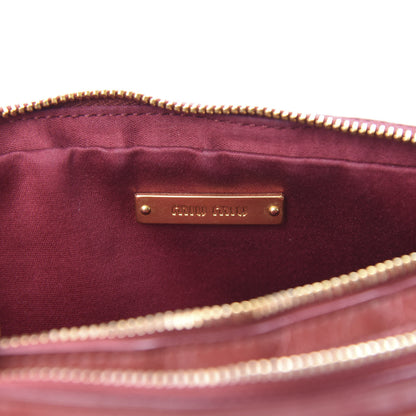 Miu Miu Nappa Matelasse Double Zip Pochette Clutch Loto 7 of 11