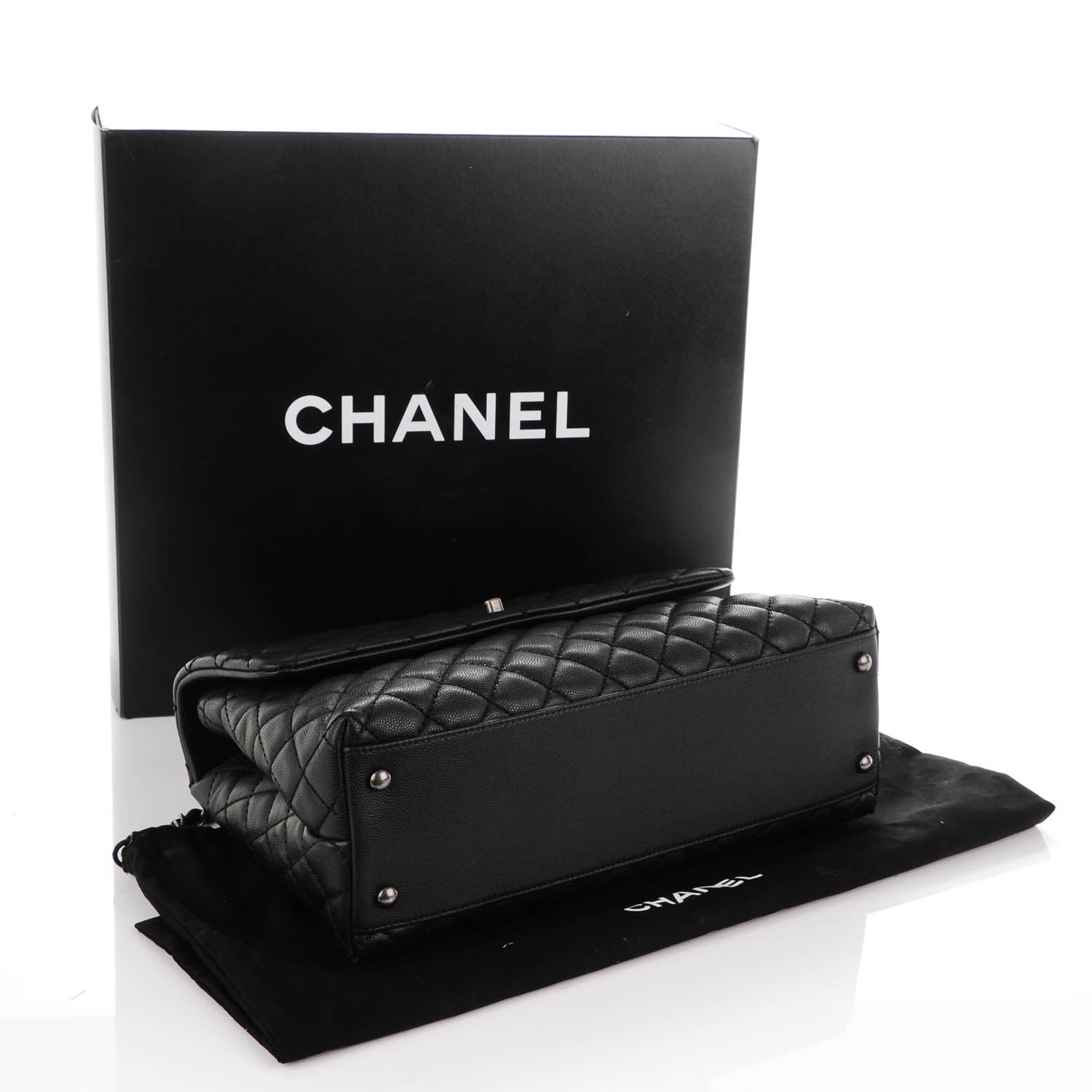 Chanel Caviar Quilted Medium Coco Handle Flap Black 4 of 8