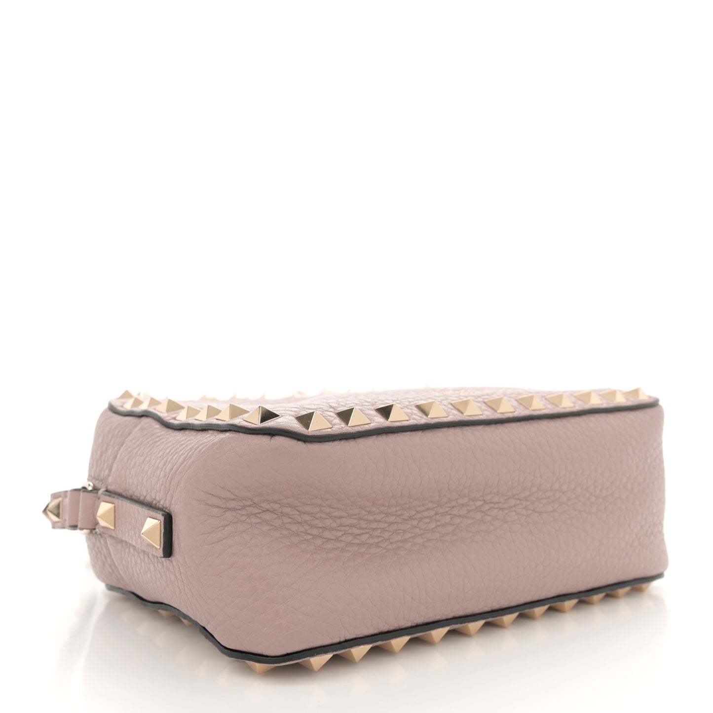 Pebbled Calfskin Rockstud Camera Crossbody Bag Poudre