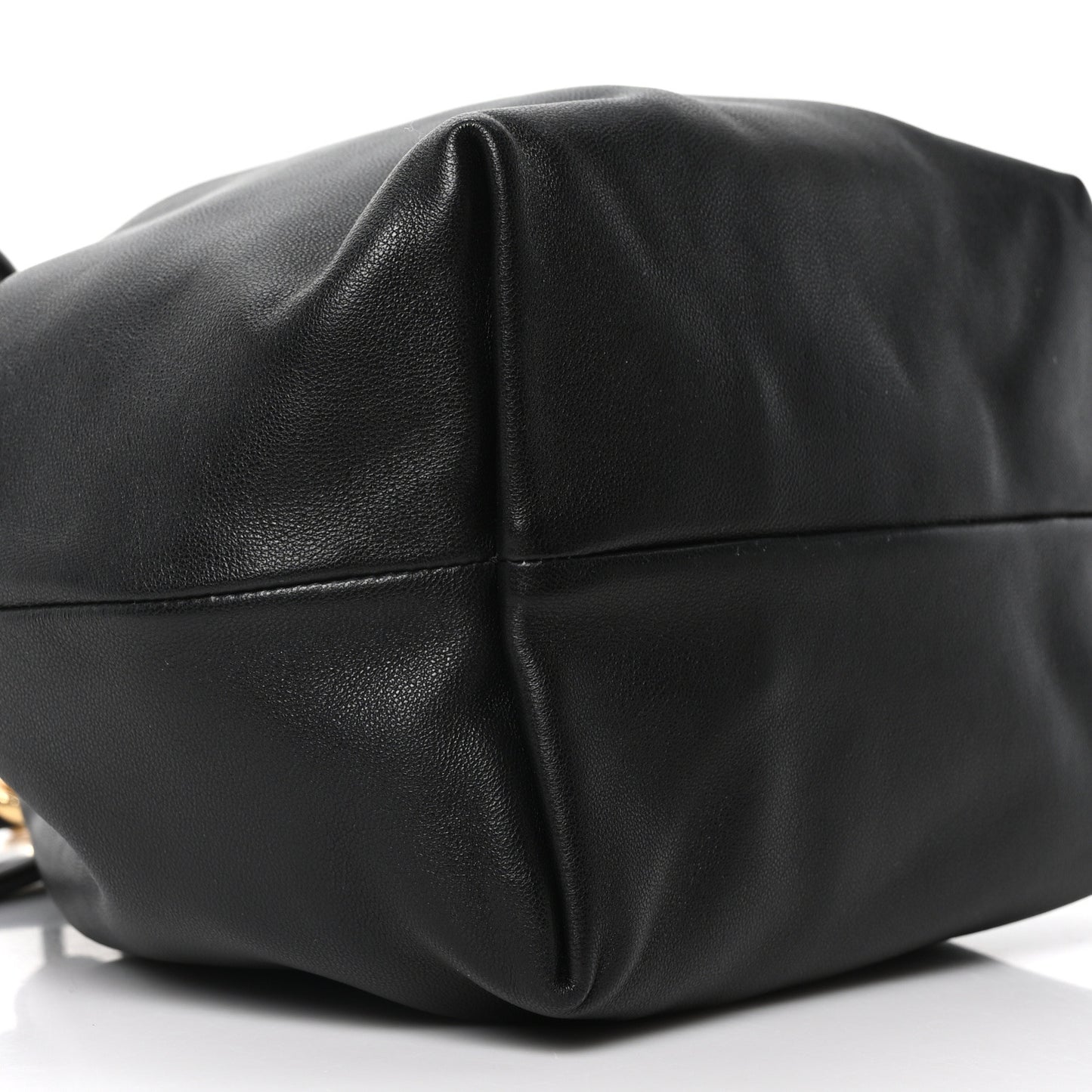 Nappa Vlogo Pouf Bucket Bag Black