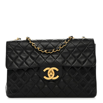 Chanel Lambskin Quilted XL Jumbo Single Flap Black 1 of 11
