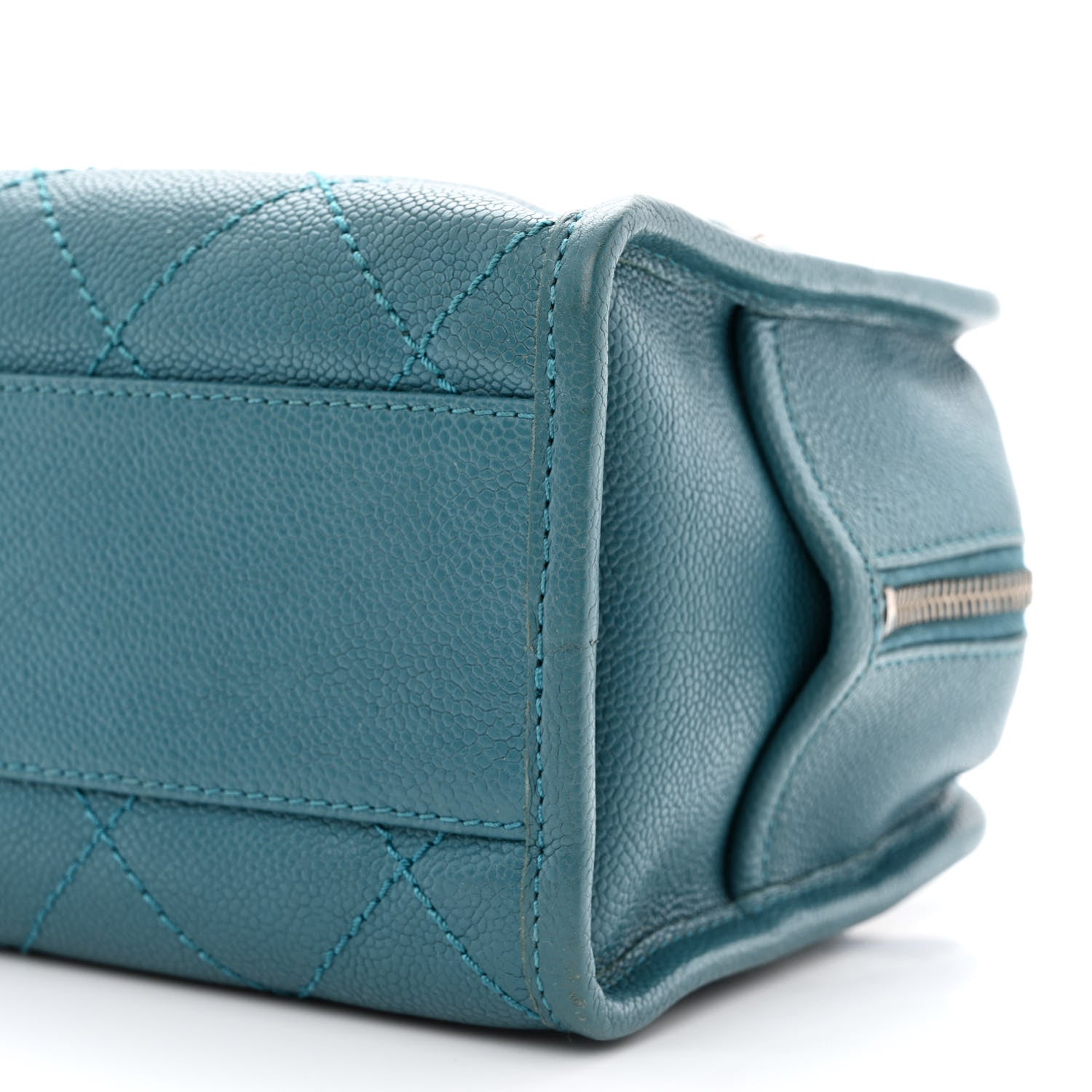 Chanel Caviar Quilted Small Deauville Bowling Bag Blue 10 of 12