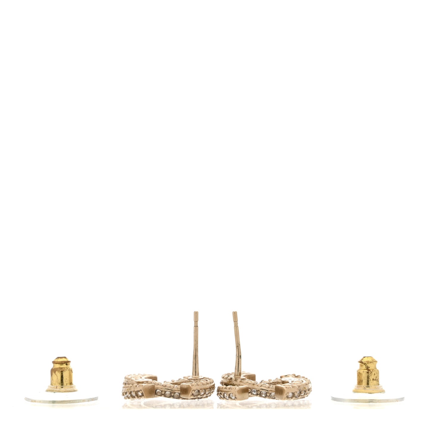 Crystal Timeless CC Earrings Light Gold