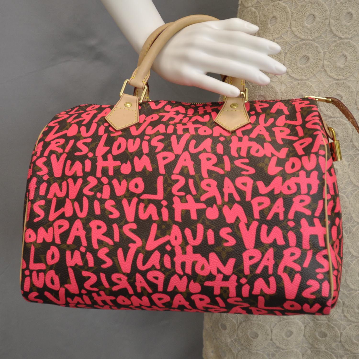Louis Vuitton Monogram Graffiti Speedy 30 Fuchsia 2 of 9