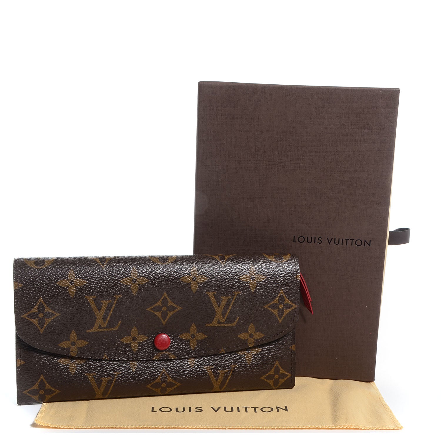 Louis Vuitton Monogram Emilie Wallet Red 5 of 8