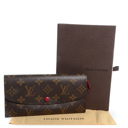 Louis Vuitton Monogram Emilie Wallet Red 5 of 8