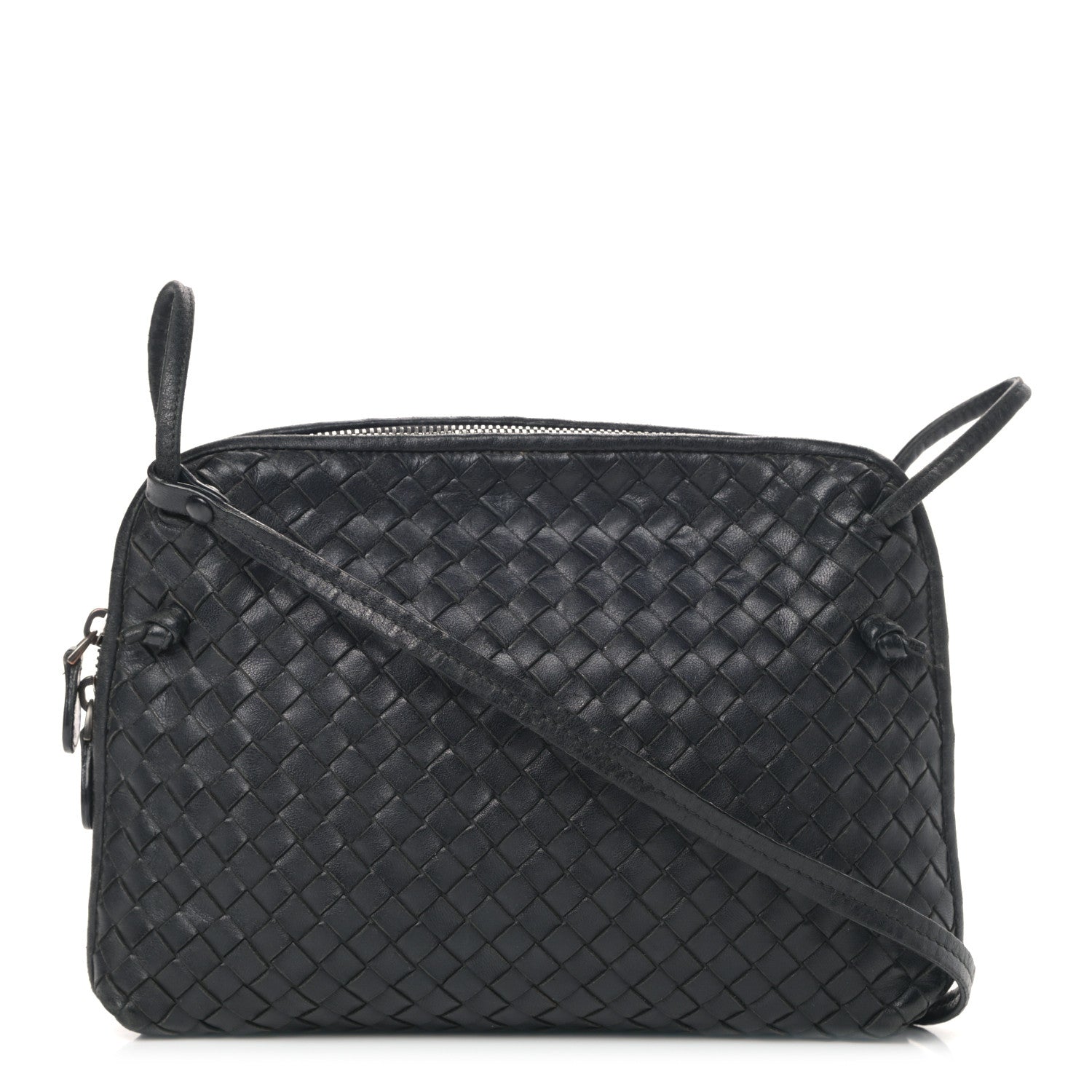 Bottega Veneta Nappa Intrecciato Nodini Crossbody Messenger Black 1 of 13