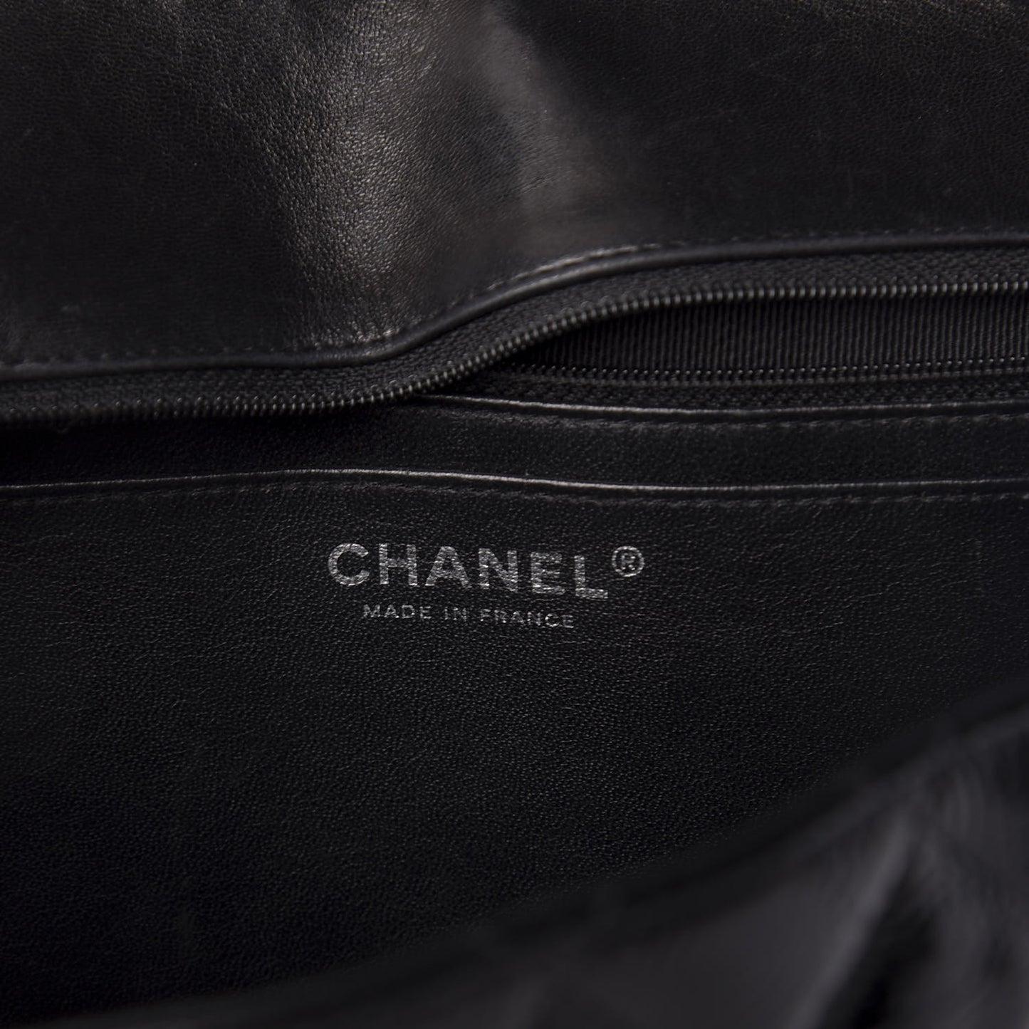 Distressed Patent Quilted Jumbo Single Flap Black