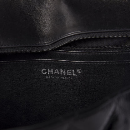 Chanel Distressed Patent Quilted Jumbo Single Flap Black 9 of 12