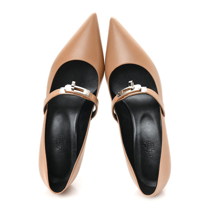 Hermes Calfskin Kiara 40 Pumps 38 Naturel Clair 2 of 10