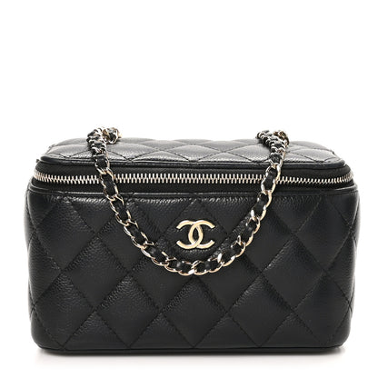 Chanel Caviar Quilted Small Tiny CC Vanity Case With Chain Black 1 of 12