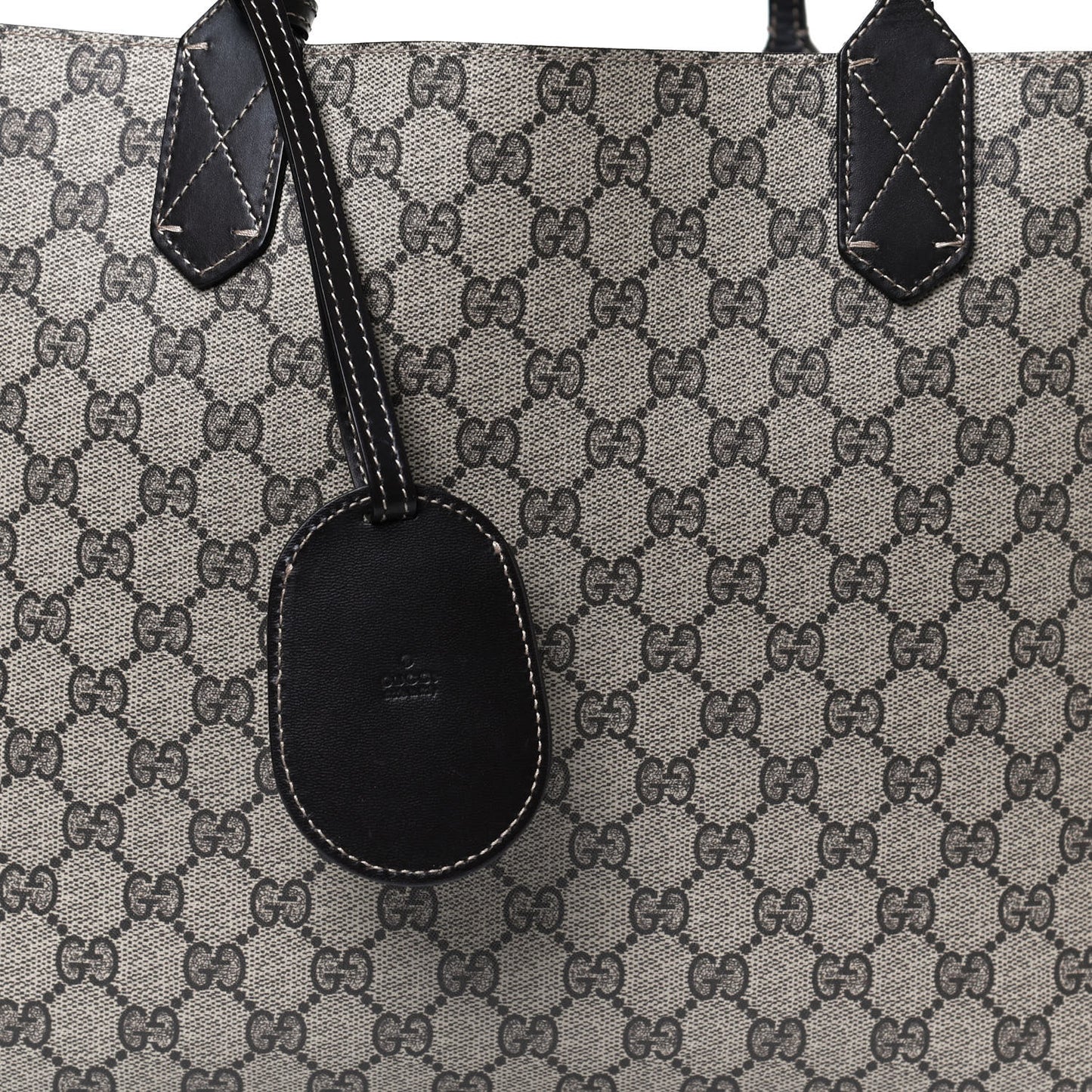 GG Supreme Monogram Large Reversible Tote Beige Black