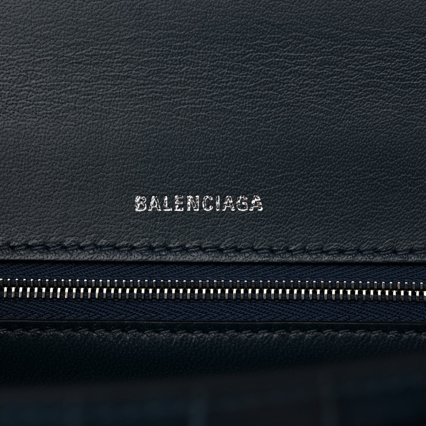 Shiny Calfskin Crocodile Embossed Medium Hourglass Top Handle Bag Denim Blue