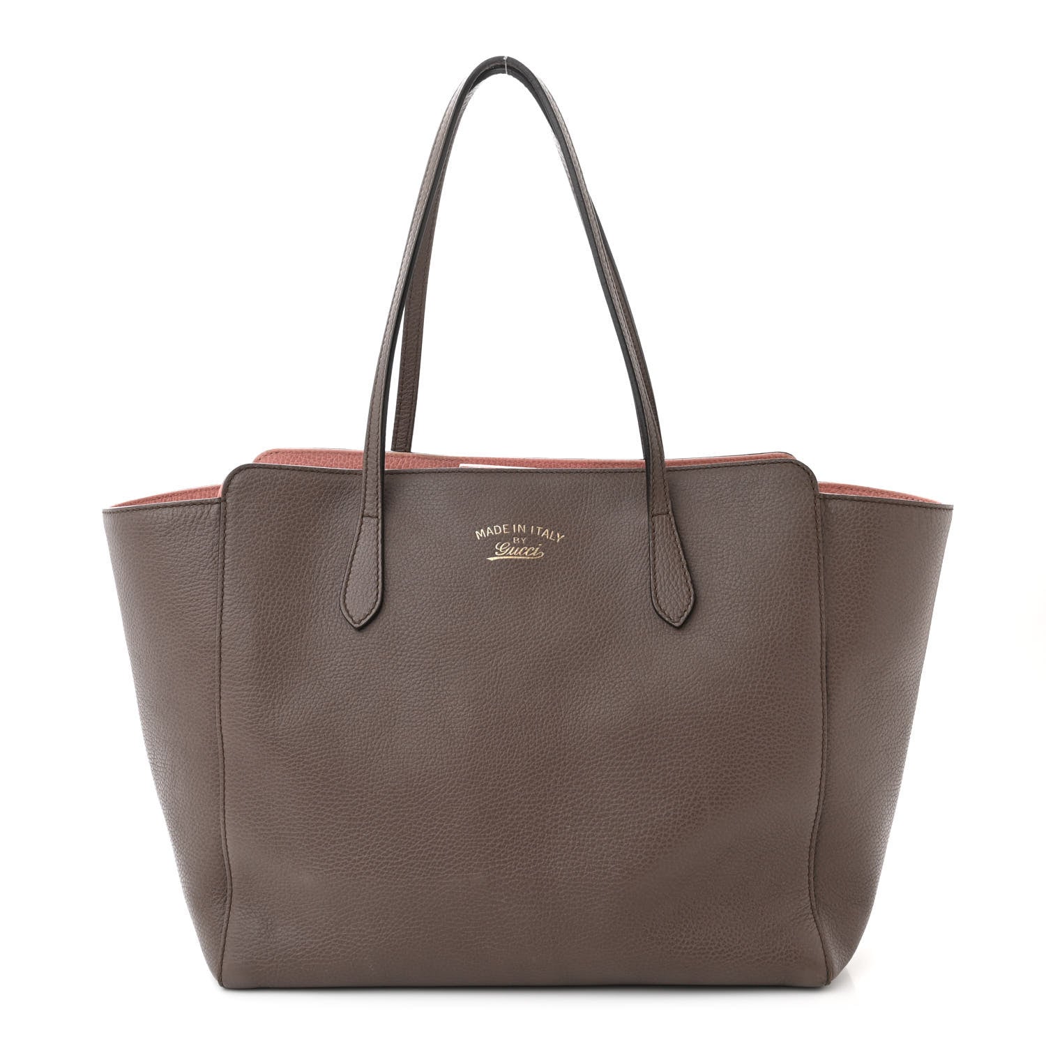 Gucci Dollar Calfskin Medium Swing Tote Grey Field Soft Pink 1 of 11