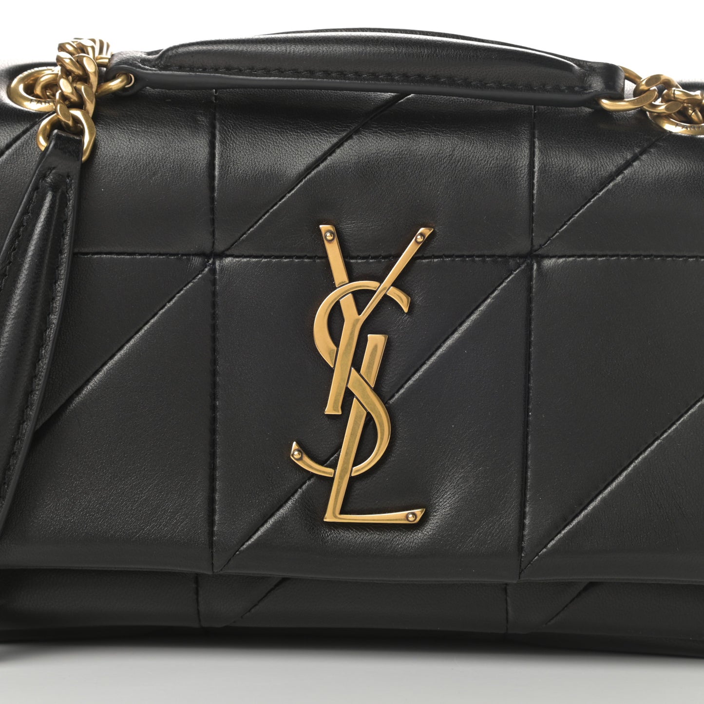Lambskin Patchwork Monogram Small Jamie Black