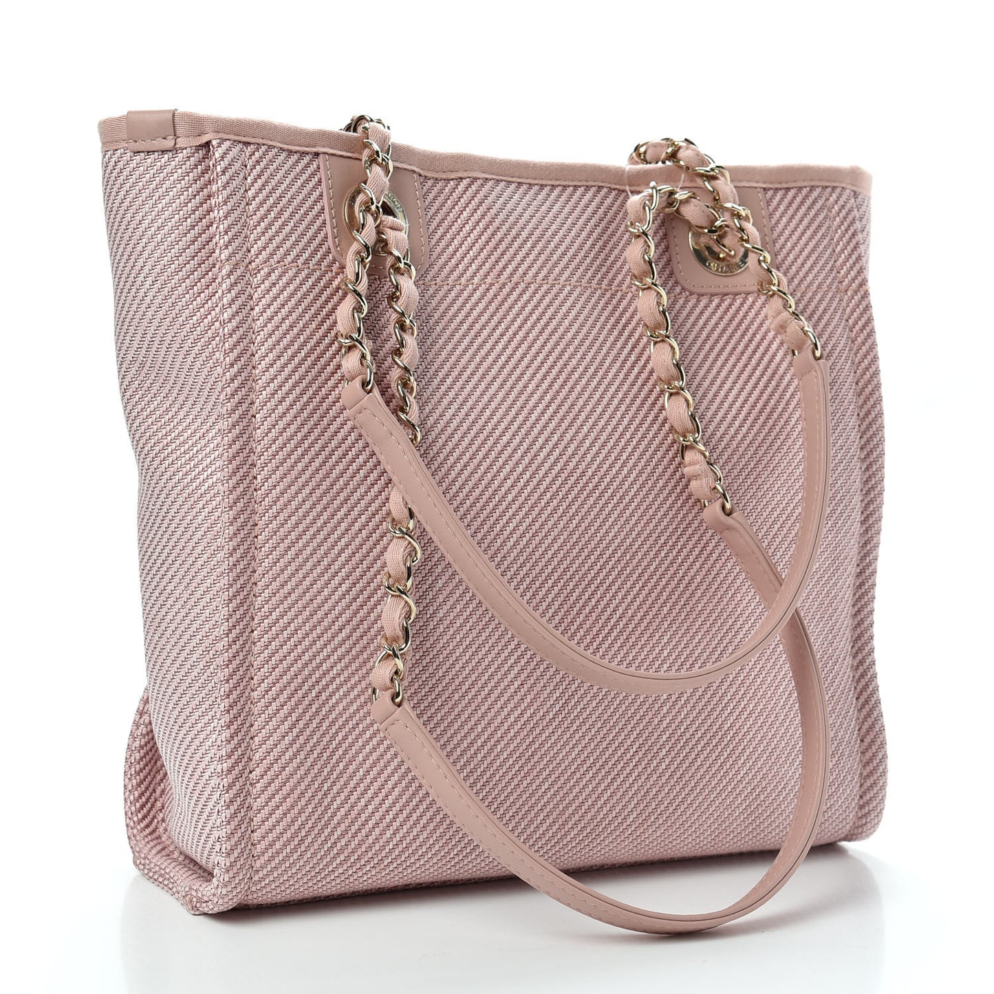 Mixed Fibers Calfskin Mini Deauville Tote Rose Pink