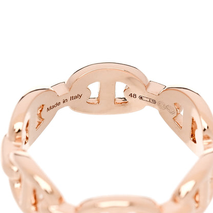 Hermes 18K Rose Gold PM Chaine d'Ancre Enchainee Ring 48 4.5 5 of 7