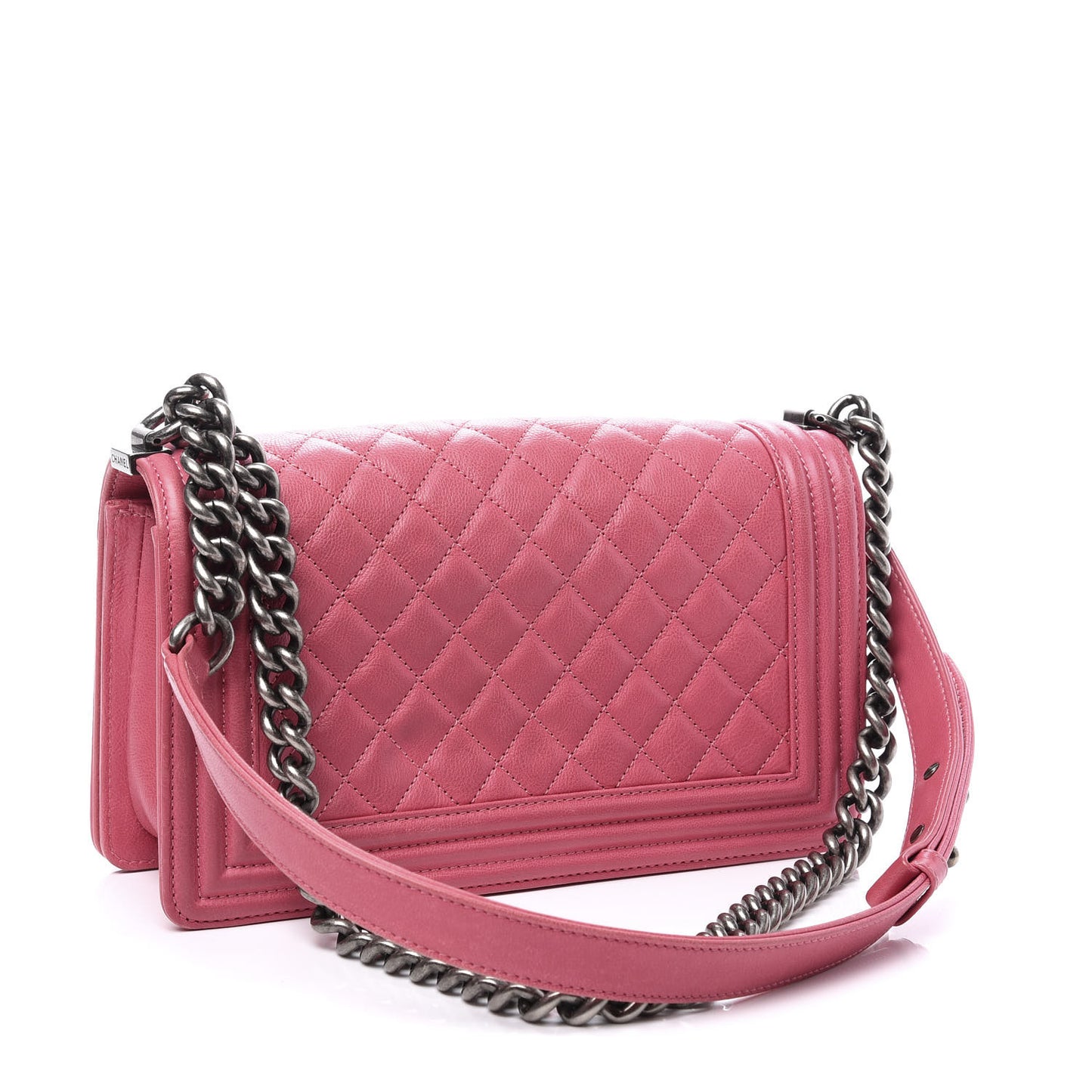 Calfskin Quilted Medium Boy Flap Pink
