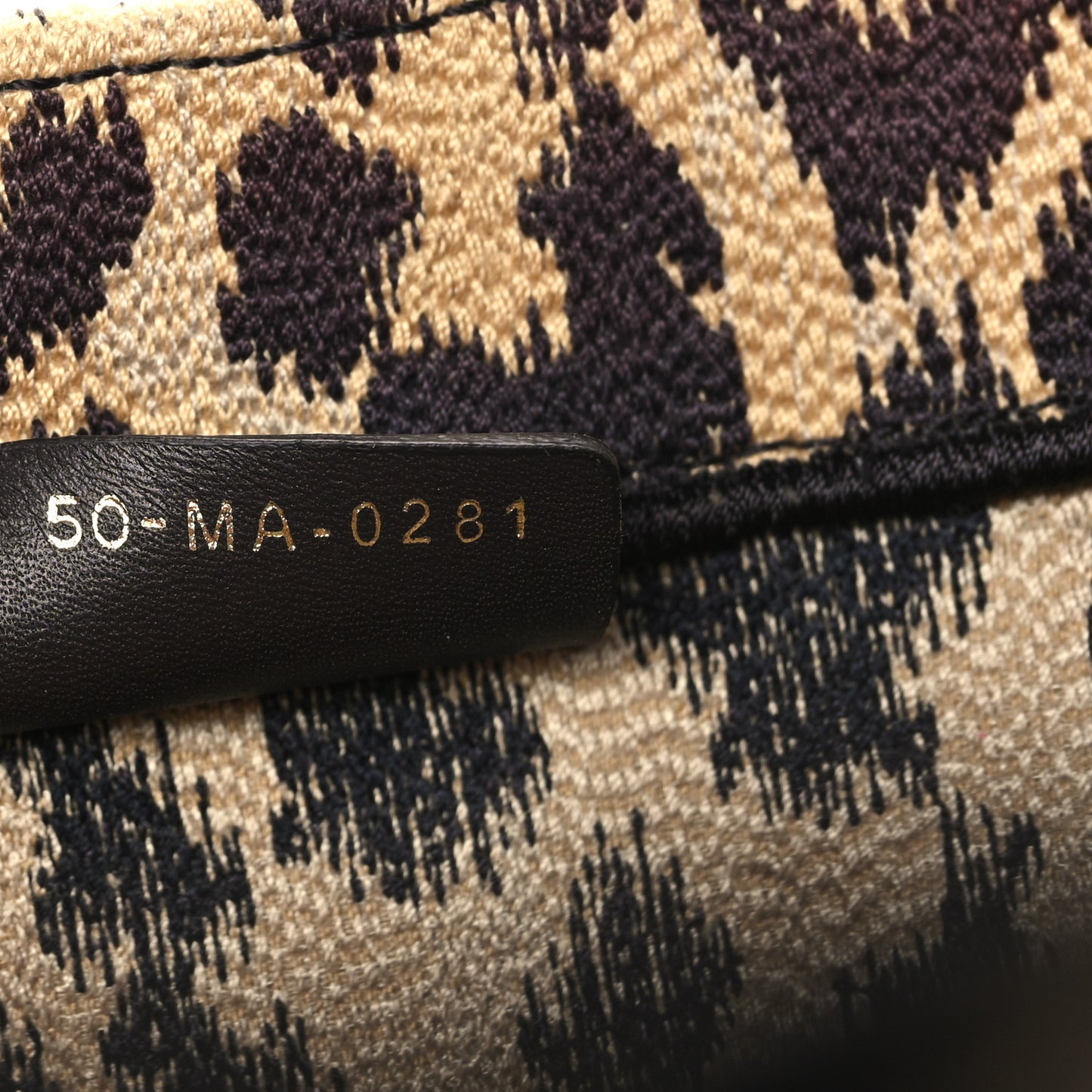 Canvas Mizza Embroidered Large Leopard Book Tote Beige