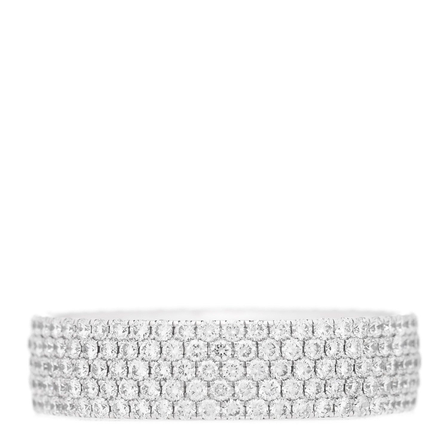 Tiffany 18K White Gold Diamond Metro Five-Row Ring 52 6 1 of 4
