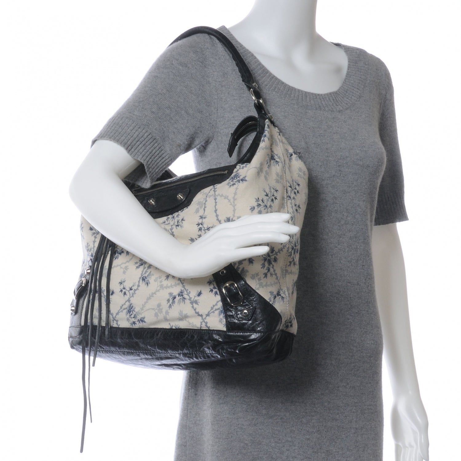 Balenciaga Chevre Toile De Jouy Floral Day Tote 2 of 7