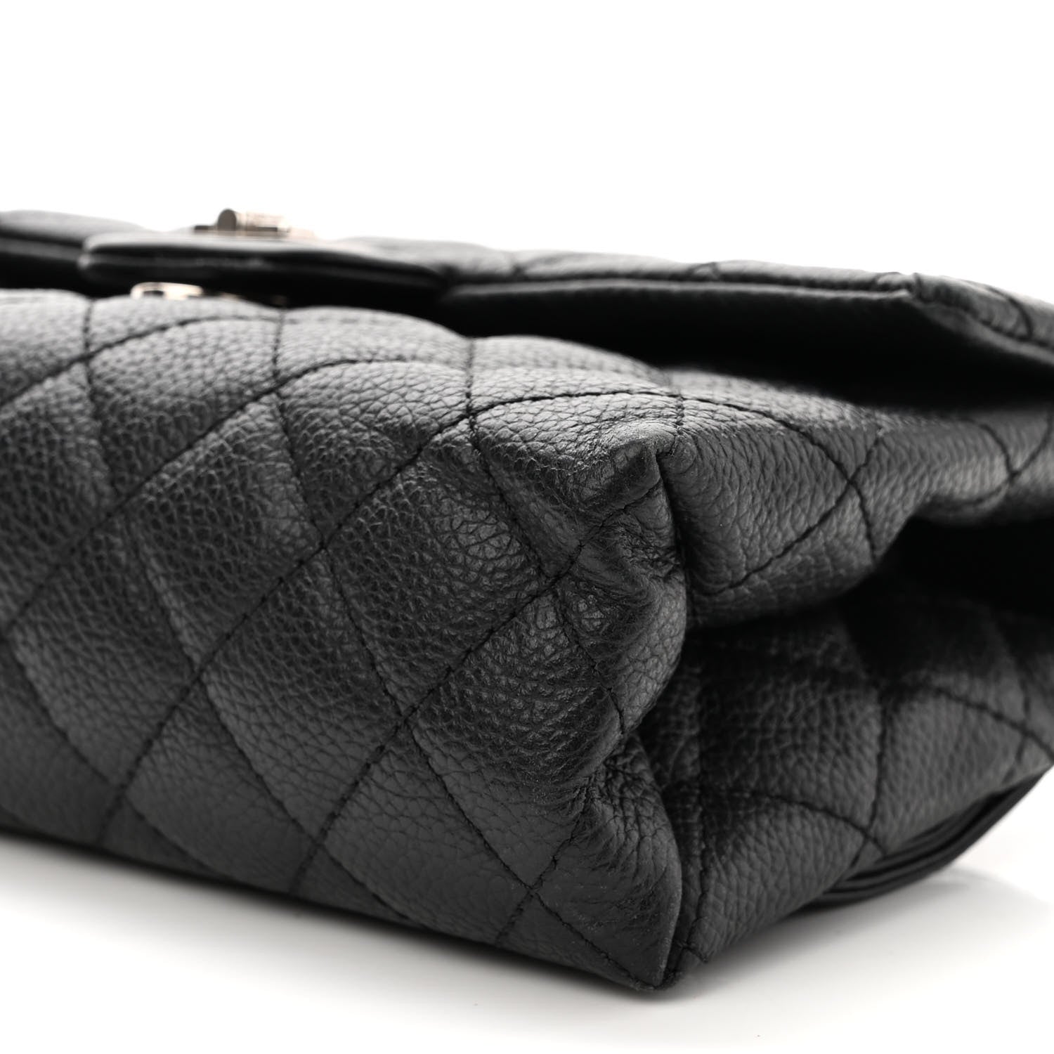 Chanel Grained Calfskin Quilted 2.55 Reissue Flap Belt Bag Clutch Black 10 of 10