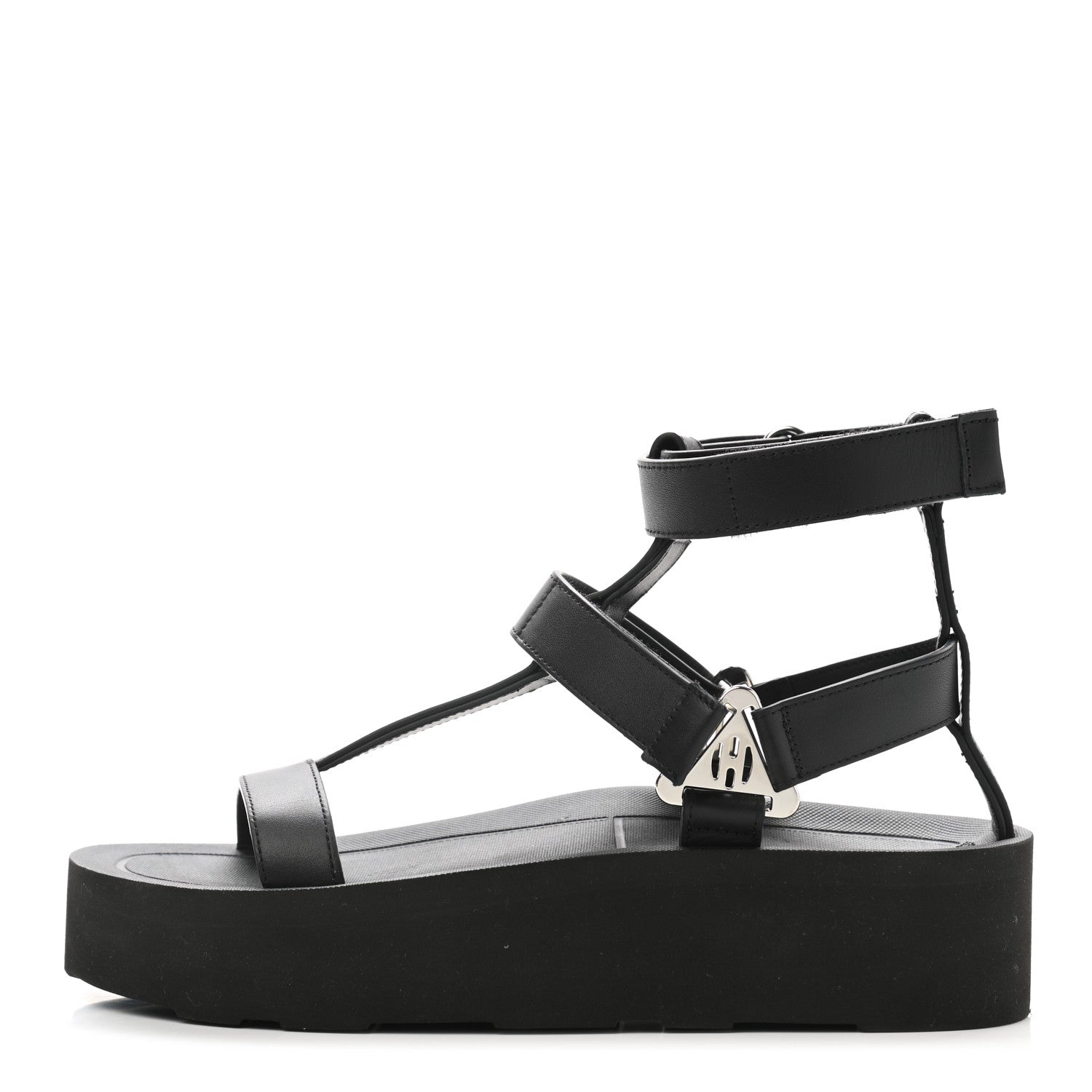 Hermes Calfskin Womens Enid Sandals 36 Black 1 of 10