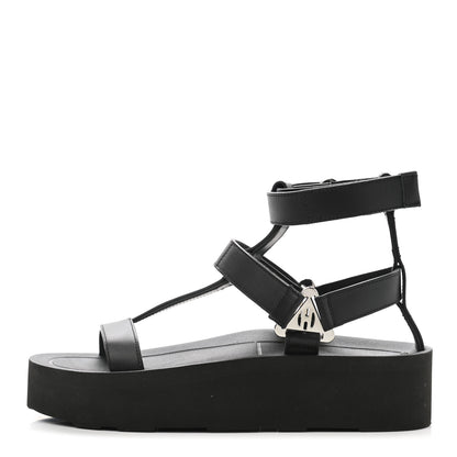 Hermes Calfskin Womens Enid Sandals 36 Black 1 of 10