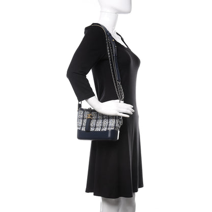 Chanel Tweed Calfskin Small Gabrielle Hobo Blue 2 of 10