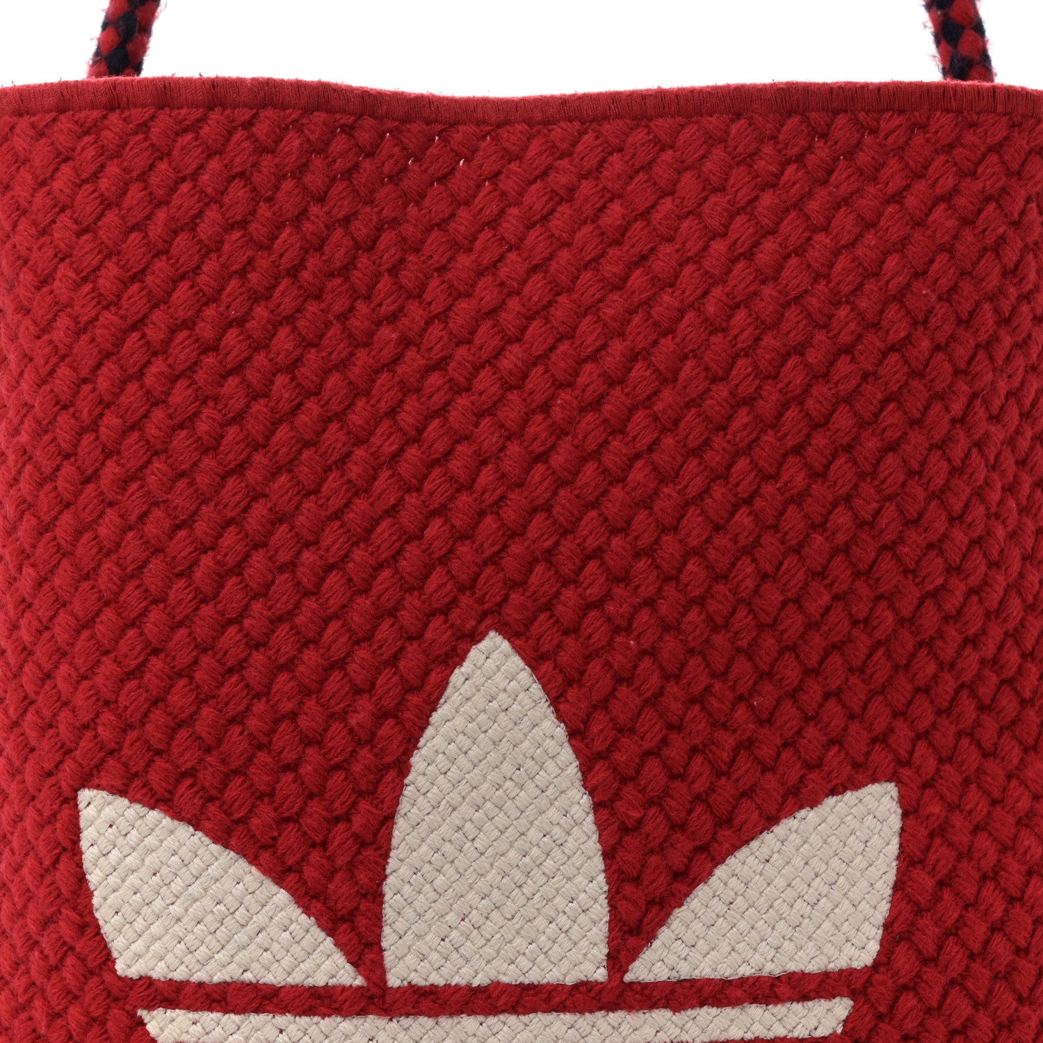 Gucci x Adidas Crochet Fringe Messenger Bag Hibiscus Red 8 of 10
