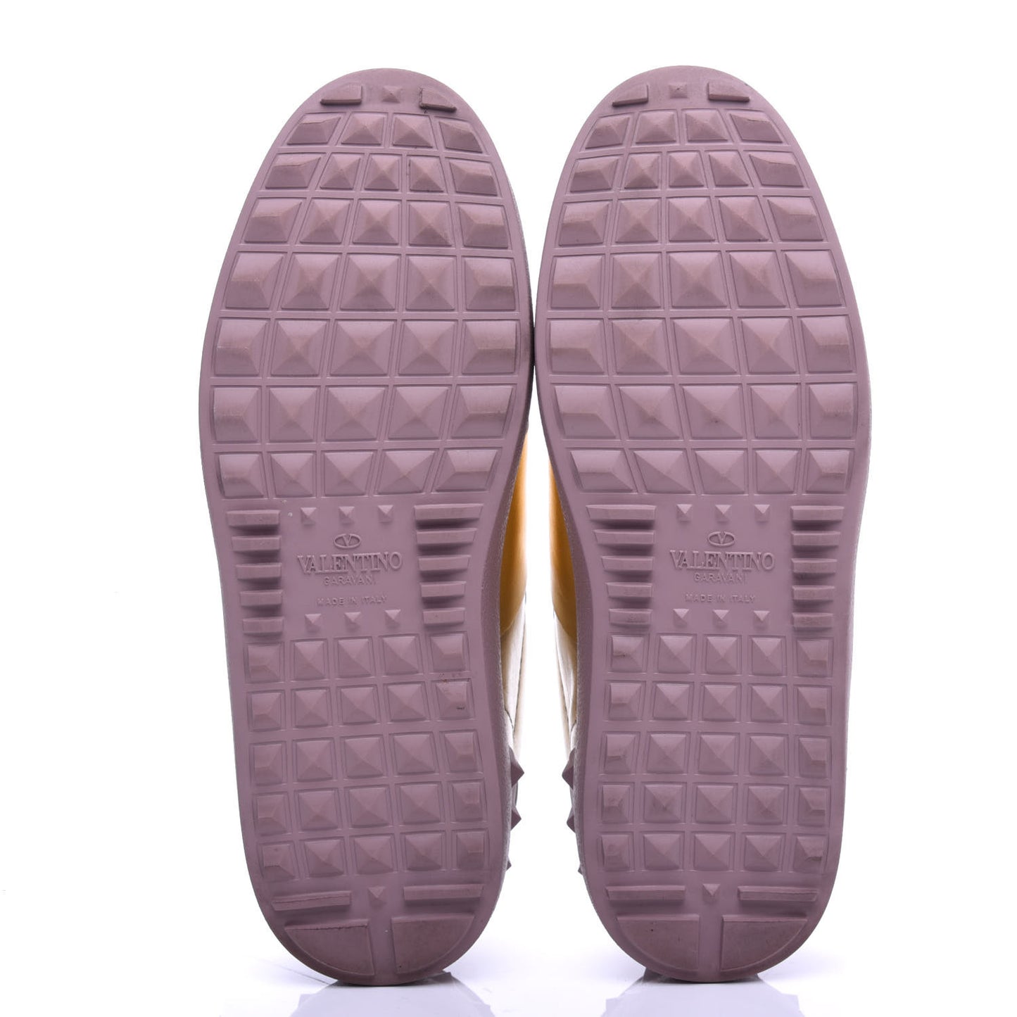 Metallic Calfskin Rockstud Open Sneakers 36.5 Silver Gold Pink