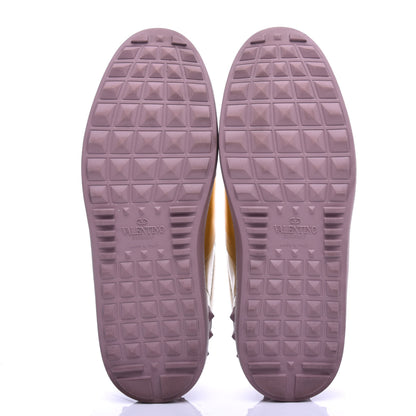Valentino Garavani Metallic Calfskin Rockstud Open Sneakers 36.5 Silver Gold Pink 6 of 10