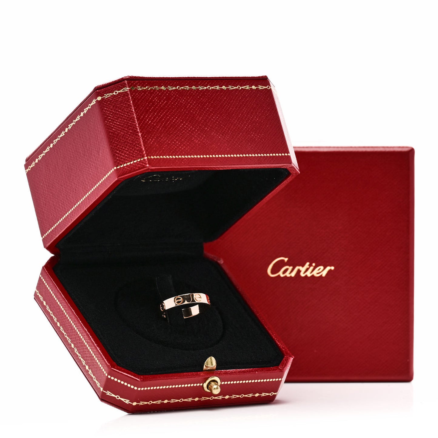 18K Pink Gold 3.5mm LOVE Wedding Band Ring 57 8