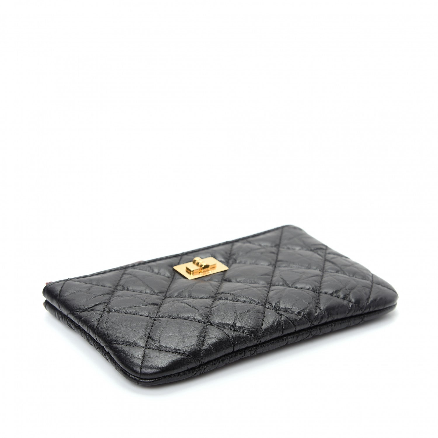 Chanel Aged Calfskin Quilted Small Reissue Cosmetic Case Black 4 of 8