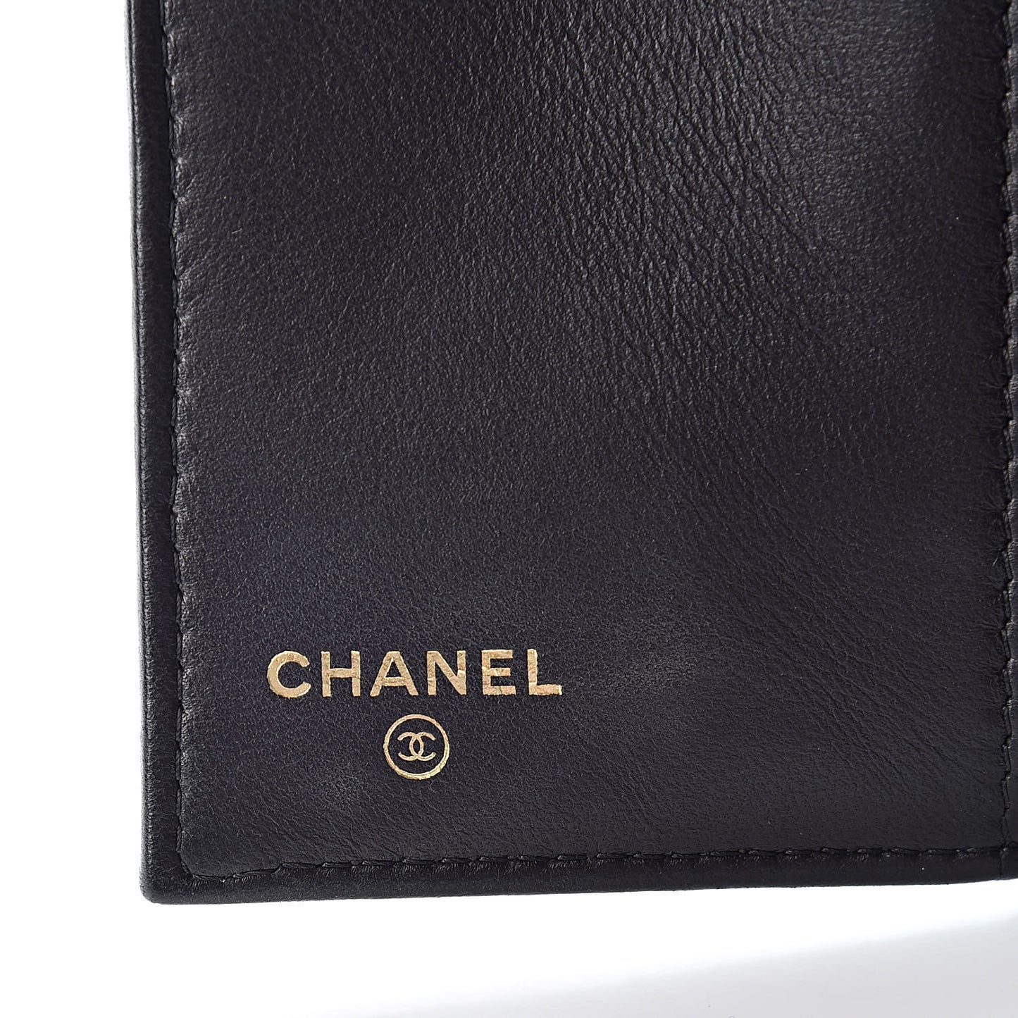 Lambskin Quilted Small Compact Wallet Black