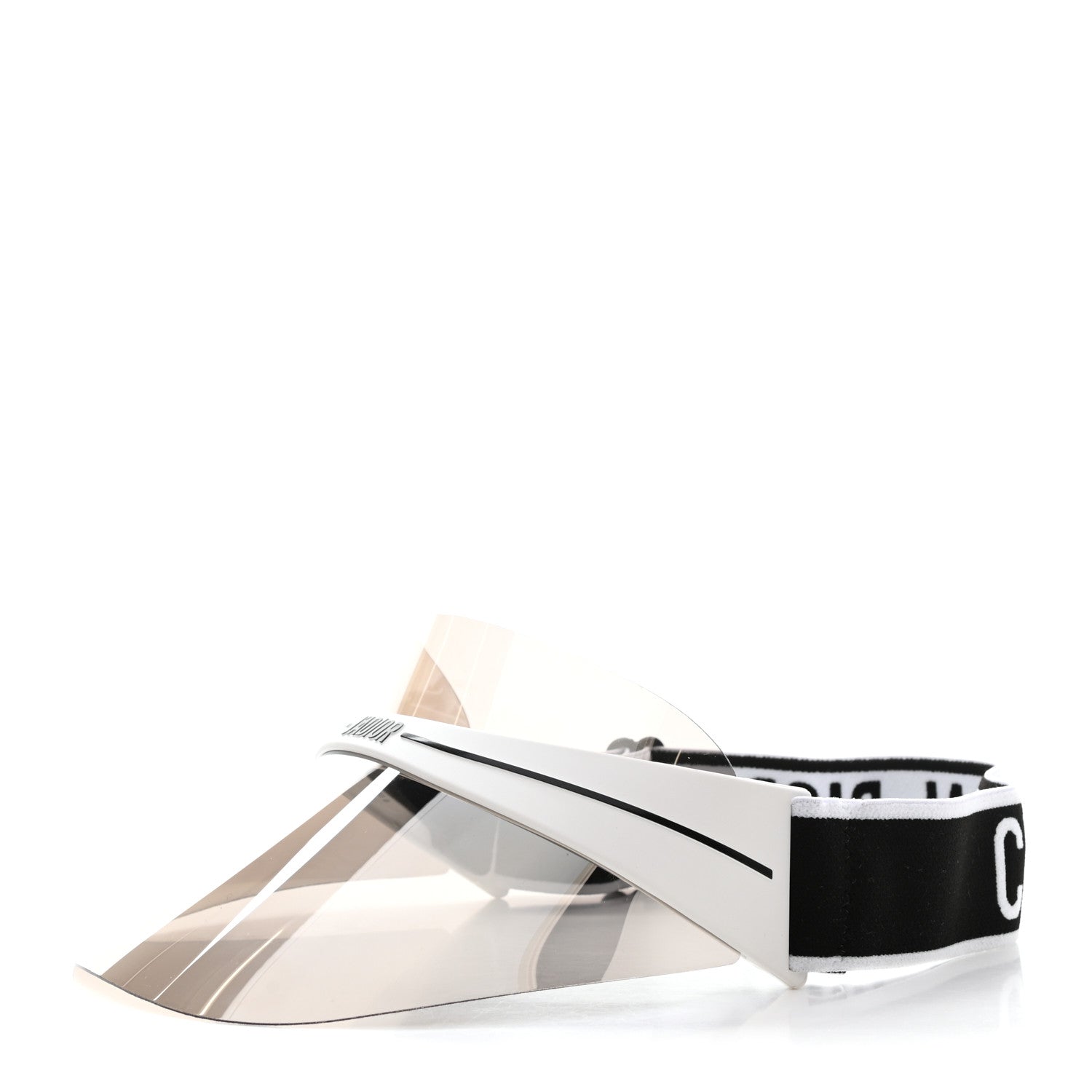 Christian Dior Mirrored DiorClub1 Sun Visor White Black 1 of 8
