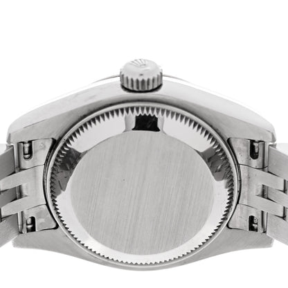 Rolex Stainless Steel 18K White Gold Diamond 26mm Oyster Perpetual Datejust Watch Black 179174 4 of 5