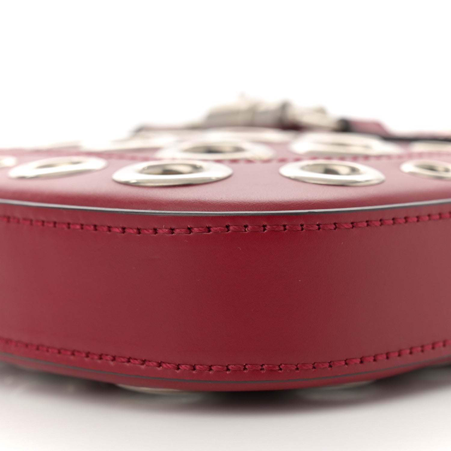 Gucci Calfskin Ha Ha Ha Jackie 1961 Eyelet Hobo Cherry Red 8 of 10